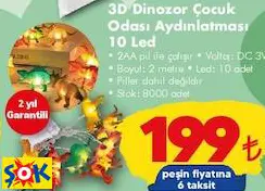 3D DİNOZOR ÇOCUK ODASI AYDINLATMASI 10 LED 3D DİNOZOR ÇOCUK ODASI AYDINLATMASI 10 LED